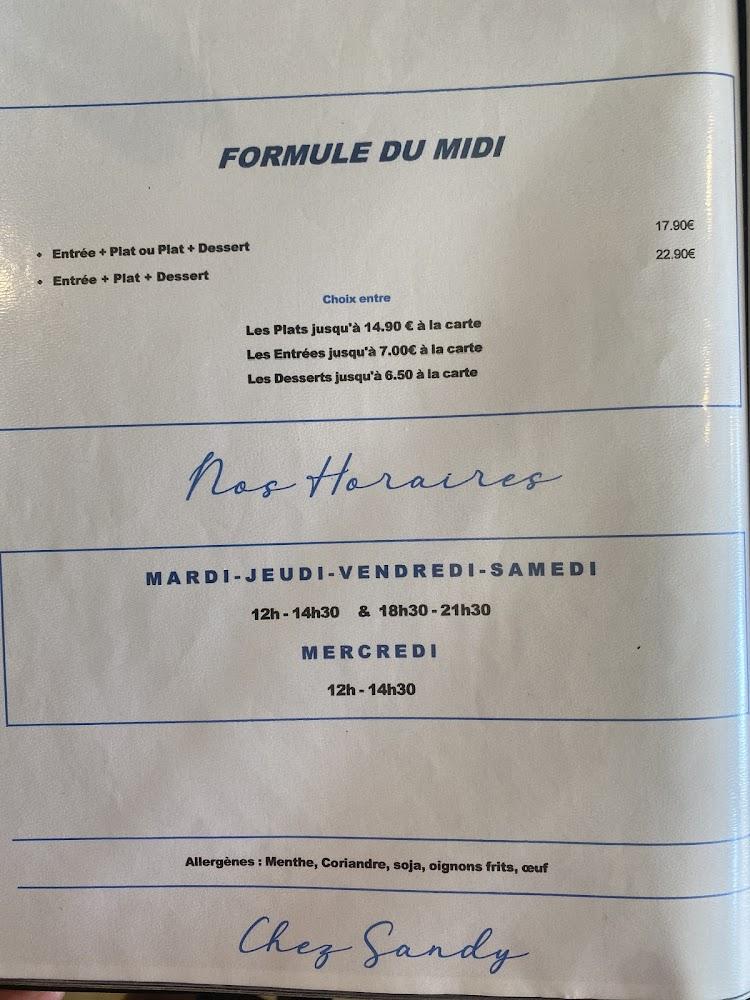 Chez Sandy - Menu Image 2